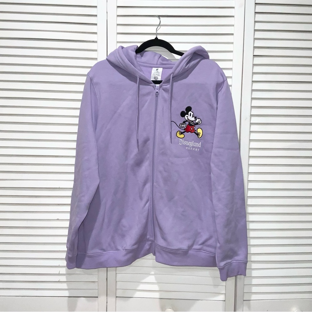 Mickey Mouse Disneyland Resort Purple Zip Up Jacket Hoodie Size 1X